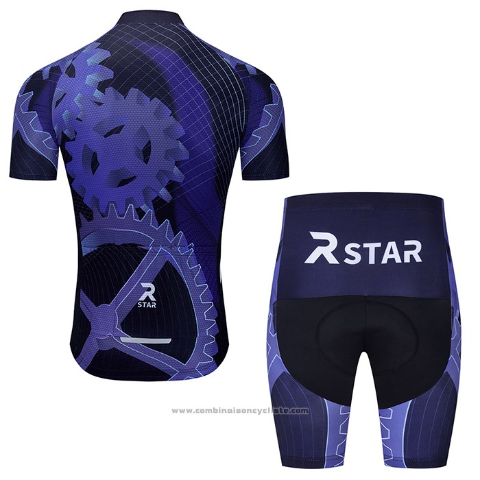 2021 Maillot Cyclisme R Star Violet Manches Courtes et Cuissard